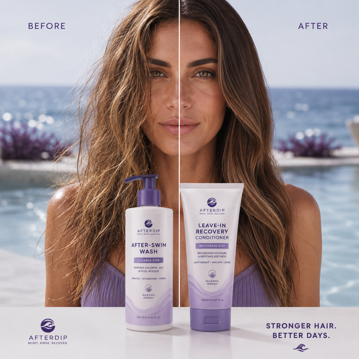 Before and after — stronger hair, better days